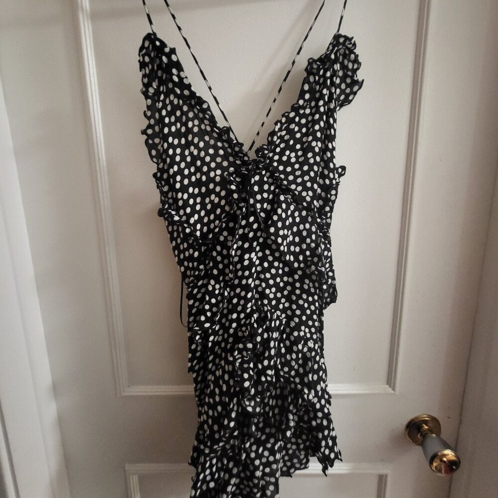 Zara Polka Dot Ruffle Mini Dress - Size Large - Blogger Favorite